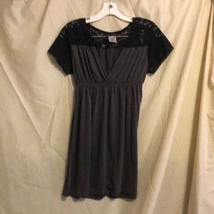 Fleurish blk lace grey knit dress girls size med